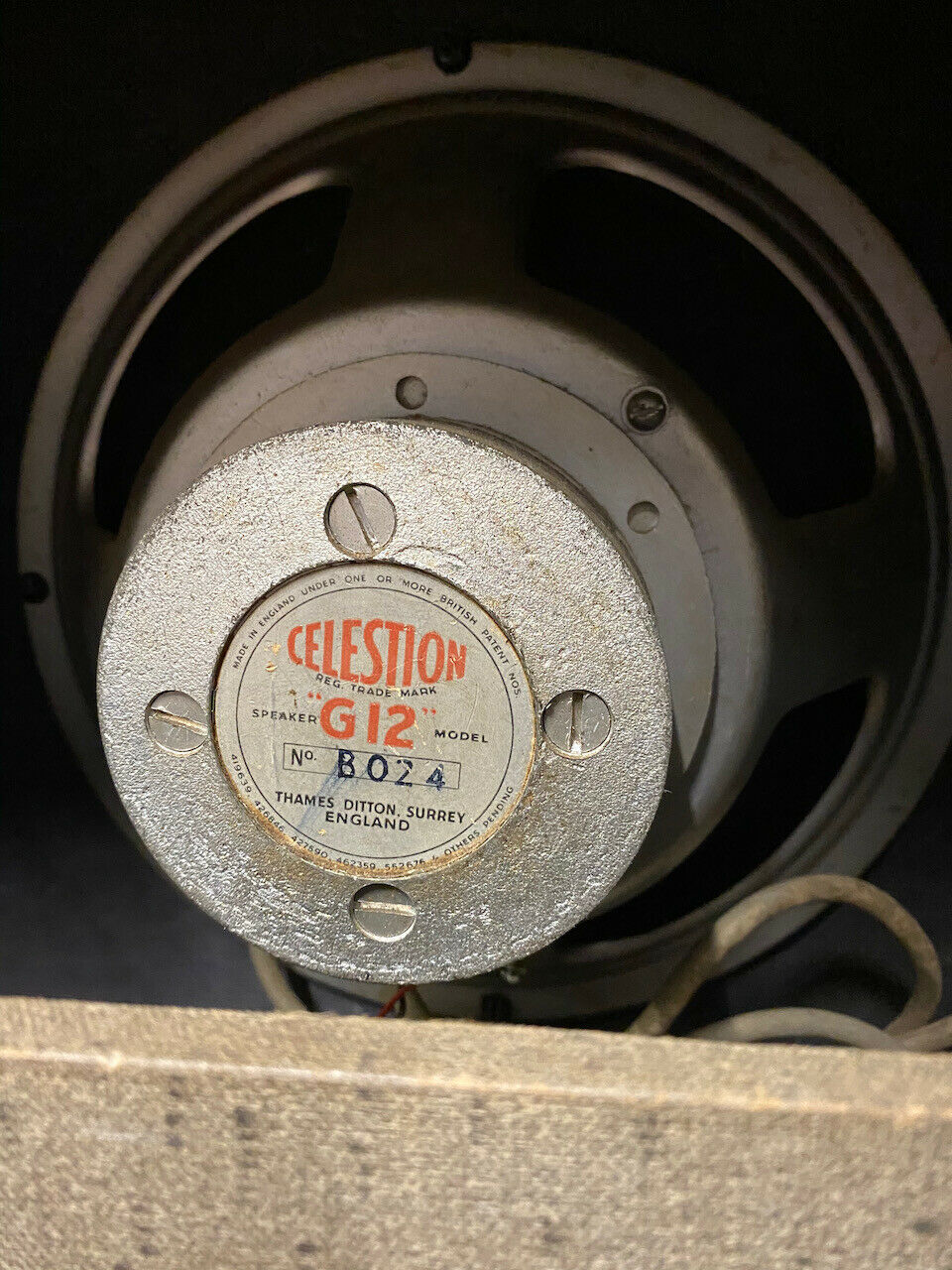 A Celestion B024 loaded into an early Vox AC15